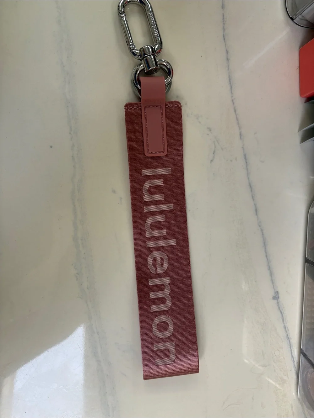 lululemon athletica Pink Dusty Rose Logo Key Fob Strap